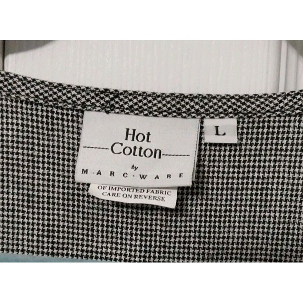 Hot Cotton Linen Minimalist Tunic Blouse Split Neck 3/4 Sleeve Neutral Boho Sz L - Picture 2 of 6